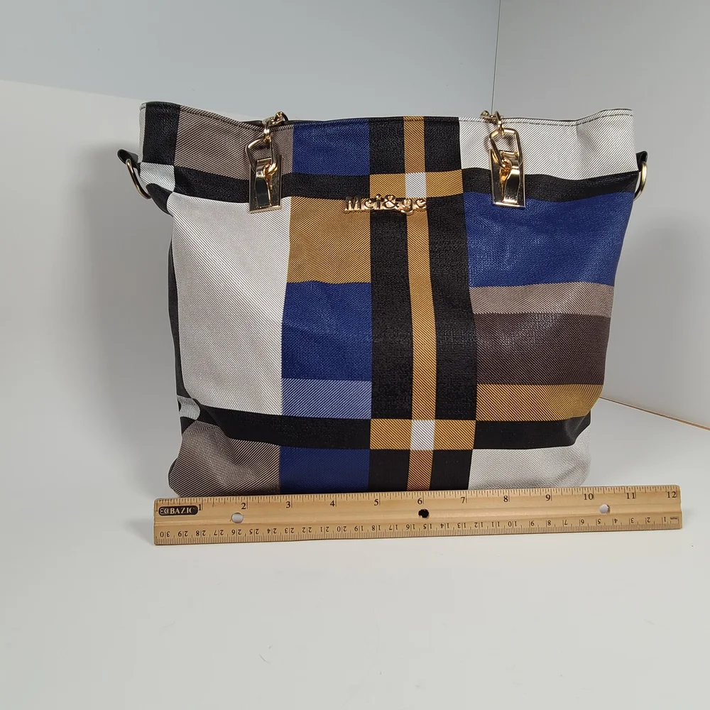 Elegant Blue and Gold Women's Tote Bag Set